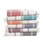 LANE LINEN 100% Cotton Beach Towel with Bag 6 Piece Towels Oversized 39"x71" Pool Absorbent Extra Large Quick Dry Sand Travel Towel - Multi