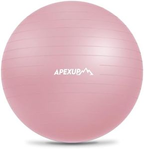 APEXUP Yoga Ball Exercise Ball, Pilates Ball, Anti Slip Stability Ball, Heavy Duty Gym Ball for Fitness, Balance, Core Workout, Physical Therapy (XXL(31"~34") 85cm, Pink)