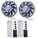 8MILELAKE 9 Inch High Performance Black Electric Radiator Cooling Fan Assembly Kit (Pack of 2)