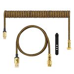 Starlight Custom Coiled Keyboard Cable USB C for Gaming Mechanical Keyboard,Double-Sleeved Braided Cable with Detachable Metal Aviator Gold Connector,Fast Charger Cord for Phone/PS4/Android/Xbox-Glod