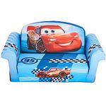 Marshmallow Furniture, Children's 2-in-1 Flip Open Foam Compressed Sofa, Disney's Cars