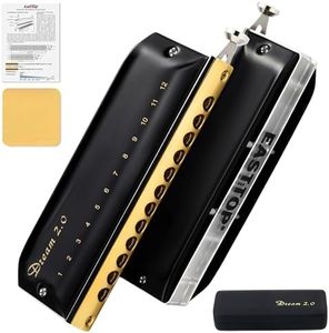 EAST TOP Chromatic Harmonica Key of C,12 Holes 48 Tones Professional Mouth Organ Dream Chromatic Harmonica for Adults, Professionals and Students,BLACK