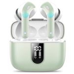 Ear Buds Wireless Earbuds, 50Hrs Playtime Bluetooth Earphones, Bluetooth Headphones 5.3, In Ear with 4 ENC Call Noise Cancelling Mics, Bass Boost 85%, Mini Earbuds IPX7 Waterproof, USB-C(Green)