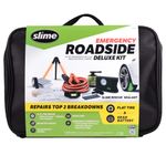 Slime 50155 Deluxe Emergency Roadside Kit with Flat tire Repair and Booster Cables for Compact Cars, Standard Cars and Crossovers