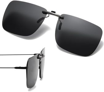 D Lolylad Clip on Sunglasses Polarized - Clip on Over Prescription Glasses for Men Women, Black, 60*45