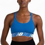 New Balance Women's Seamless MID Impact Sport Bra with Adjustable Straps and Removable Pads, Electric Blue, Medium