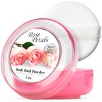 R-NEU Body Bath Powder for Women, 100% Talc-Free, Elegant Rose Petals Dusting Powder with Powder Puff, Extra Large (5oz)