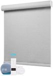 ZSTARR Motorized Shades,Smart Blinds Blackout Roller Blinds Compatible with Alexa Powered Rechargeable Battery Silent Motor for Hotel Living Room Bedroom Office Custom Size (Light Grey)