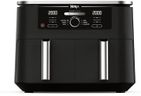 Ninja Foodi Max XXXL Dual Zone Air Fryer, 2 Basket Airfryer, 9.5L Extra Large Drawer Capacity, 6 Functions, Non Stick Ceramic, AF400ANZ, Black