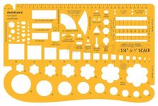 Isomars 1/4" Scale Landscaping Drawing Drafting Template Stencil for Architect, Interior Design