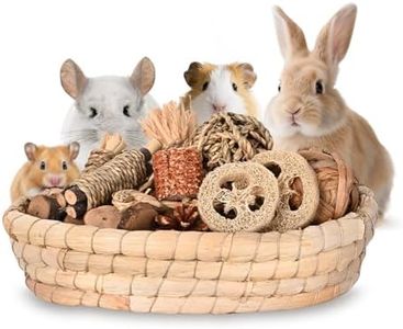 Twilumin 32PCS Rabbit Chew Treat Toys for Teeth Health, Natural Bunny Enrichment Toys for Boredom & Stress Relief, Keep Busy Toys for Guinea Pig Chinchilla Hamster Rat Gerbil Degu Indoor Outdoor