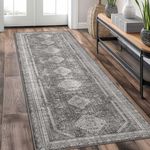 GENIMO Area Rugs 2x10, Non Slip Hallway Runner Rugs, Machine Washable Low Pile Retro Mat for Living Room, Entryway, Bedroom, Kitchen and Passage,Gray