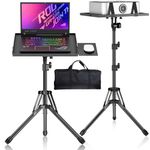 Projector Stand Tripod, Laptop Stand with Mouse Tray, Adjustable Height 26 to 56 Inch Laptop Tripod, Foldable Tripod for Projector with Carry Bag, Portable Podium Stand for Office, Home, Stage, DJ