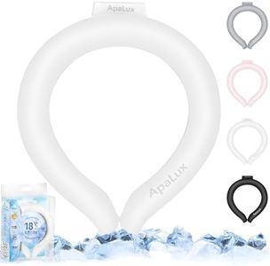 ApaLux Ice Ring Neck Cooler for Hot Weather, Wearable Neck Cooling Tube Bold&Fluorescent Cooling Neck Wrap for Summer 18℃/64℉ Ice Neck Cool Ring Relief for Hot Flashes(White,L)