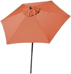 Formosa Covers 7.5ft Outdoor Patio Umbrella Market Style with Crank & Tilt, Aluminum Anti-Rust Pole with Flexible Fiberglass Ribs - Perfect for Patio, Deck, Small Bistro, and Pool - Terracotta Orange
