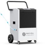 Moiswell 110L Commercial Dehumidifier with Pump, 520m³ Coverage Industrial Use Portable Dehumidifier with Wheels, Fit for Water Damage Restoration, Basement, Garage