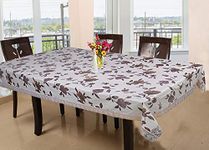 RajasthaniKart Premium Multicolor Printed Plastic Dining Table Cover with Golden lace/Border