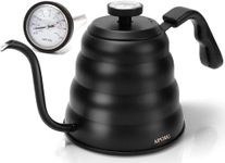 Pour Over Coffee Kettle - Matte Black Gooseneck Kettle with Thermometer - Premium Stainless Steel Coffee Maker Tea Pot, Update Triple Layered Base for All Stovetops, 40 floz/1200ml