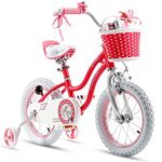 Royalbaby Stargirl Girl's Bike with Training Wheels and Basket, for Kids. 12 Inch Wheels, Pink