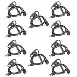 HYSHIKRA 2 Pin Radio Earpiece with PTT D Shape Headset Compatible with Motorola CP88 CP040 CP100 CP110 DP1400 Walkie Talkie (10 Pack)