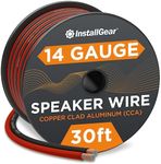 InstallGear 14 Gauge Speaker Wire Cable (30 Foot) - 14 AWG True Spec and Soft Touch Cable - Speaker Cable Wire - Car Speakers Stereos, Home Theater Speakers, Surround Sound, Radio - Red/Black