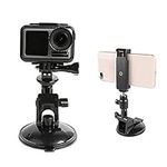 DRAGON SLAY Universal Suction Mount Holder Car Kit compatible with GoPro and Mobile Phones, suitable for Dashcams and 1/4" Screw Cameras for Windscreen and Dashboard Driving Footage