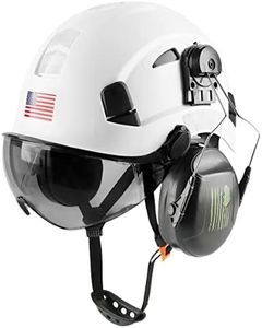 Safety Helmet Hard Hat with Visor and Ear Protection Adjustable Lightweight Vented ABS Work Helmet for Men and Women 6-Point Suspension ANSI Z89.1 Approved Ideal for Industrial & Construction