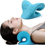 TEKCOOL Neck Support Stretcher - Cervical Traction Device for Neck & Shoulder Pain Relief, Massage Relaxer, Acupressure Chiropractic Neck Support (Sky Blue)