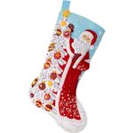 Bucilla, Snowy St. Nick, Felt Applique 18" Stocking Making Kit, Perfect for Holiday DIY Arts and Crafts, 89685E