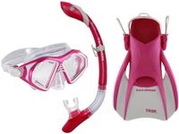 U.S. Divers Admiral Adult Snorkel Set-Leak-Free Comfortable Mask Fit with Adjustable Strap,Enhanced Two-Window Vision,Unisex Adult,Berry/Gray,Medium (Men 7-10,Women 8.5-11.5),SR2660209M