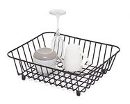 simplywire – Kitchen Sink Basket – Dish Drainer – Black Plastic Coated Steel