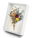 Large Shadow Box Frame 11.69x8.26inch, Shadow Boxes Display Cases Wooden Picture Frame Hang Memory Box for Bouquets, Wedding Memorabilia, Pins, Awards, Medals, Flower, Pictures and More (White)