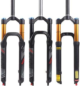 BUCKLOS LUTU 26/27.5/29 Air MTB Suspension Fork, Rebound Adjust Straight Tube 28.6mm QR 9mm Travel 120mm Manual/Crown Lockout Mountain Bike Forks, Ultralight Gas Shock XC Bicycle (Black, 26)