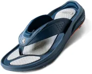 ZORIZ Zoomy Golf Sandals - Unisex Golf Flip Flops With Removable Tornado Golf Cleats - Mens and Womens Sandals for Walking, Beach, or Sports - Navy/Orange - Men's 6-6.5/Women's 7.5-8