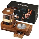 Cigar Humidors and Ashtray Set, Cigar Case with Jar Tray, Humidor Cigar Box with Hygrometer Can Hold 14-18 Cigars, Cutter, Drawer and Slot, Ideal Cigar Accessories for Home, Office and Outdoor Use