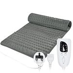 Letitwell Electric Heat pad,Heating Pad with 6 Temperature Levels,4 Time Settings,Automatic Switch-Off,Heat Pads for Back,Machine Washable(Dark Grey,12" x 24")