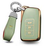 ontto Car key fob cover Fit for LEXUS IS ES GS LS NX RS GX LX RC LC RX Key case TPU Key Shell 3 buttons Key Holder keyring keychain Accessories Green