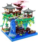 SKY LINE OCEAN Cherry Blossom Bonsai Tree Micro Building Set, Chinese Architecture Pond Kits, Japanese Sakura Tree for Adults & Kids ||with led Lights|| 2 Years Structural Warranty || (2705+ Pcs)