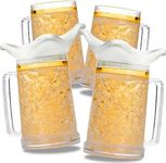 Fasmov Freezer Beer Mugs, 4 Pack Cl