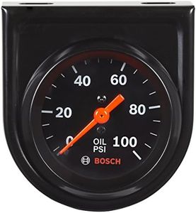 Bosch SP0F000052 Style Line 2" Mechanical Oil Pressure Gauge (Black Dial Face, Black Bezel)