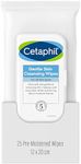 CETAPHIL Gentle Skin Cleansing Cloths, 25 Wipes for all skin types, With Aloe Vera, Niacinamide & Pro-Vitamin B5, Hypoallergenic, Removes impurities and makeup without irritation