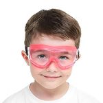 COMLZD Kids Safety Glasses Pink Children's Goggles Anti-Fog Glasses Telescopic Belt Laboratory Eye Comprehensive Protection Windproof For Boy Girl Outdoor Sports Glasses