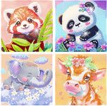 4 Pack Diamond Art Kits for Kids - Arts and Crafts for Kids Ages 8-12 - Crafts for Girls 8-12, Full Drill Gem Art Small Diamond Art Painting, 5D Mini Diamond Art, for Home Wall Decor 6x6 Inch