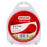 Oregon String Trimmer Line, Replacement Nylon Strimmer Wire for Grass Trimmers & Brushcutters, DIY & Gardening, Universal Fit, All Purpose, Round Cord, 2.7mm x 15m Spool, Red (69-380-RD)