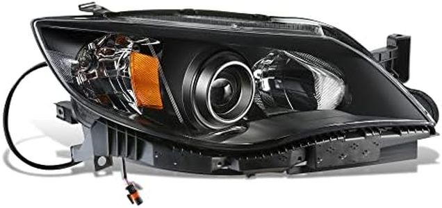 DNA MOTORING Right OE Style Projector Headlight Compatible with 08-11 Subaru Impreza, Black/Clear Lens/Amber Reflector, OEM-HL-0171-R