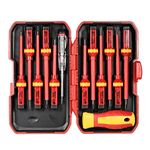 Changeable Insulated Screwdrivers Set, Weytoll Magnetic Screwdriver Set, 13 Pieces 1000V Replaceable Insulated Screwdriver Set with Magnetic Slotted Bits Electrician Repair Tool Kit