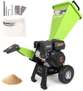 BETTERI Wood Chipper Gas Powered 7HP, 212CC Mulcher Chipper Shredder w/Bag