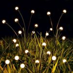 HELESIN 2 Pack Solar Garden Lights Outdoor, 8 LED Outdoor Light, Garden Solar Lights Outdoor Waterproof Firefly Lights for Pathway Yard Patio Landscape Outdoor Decor, Warm White