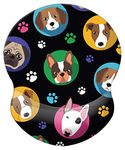 Mouse Pad with Wrist Support, Non Slip Mousepad Wrist Rest for Office, Computer, Laptop & Mac- Durable & Comfortable & Lightweight Ergonomic Support Mouse Mat (Lovely Dogs-Wrist)