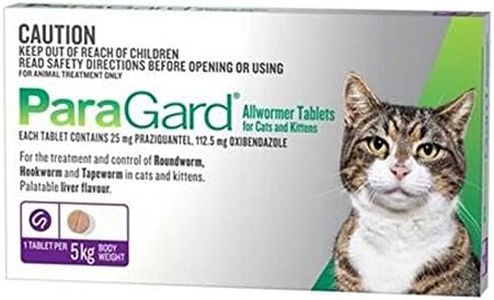 Paragard Allwormer Tablets for Cat 0-5 kg, Purple (Pack of 4)